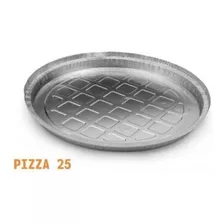 100 Prato De Aluminio Pizza 25cm - Mello Cor Cinza Liso