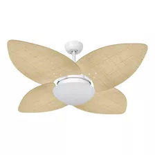 Ventilador De Teto Volare Dunamis Vidro Palha Natural 220v