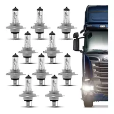 10 Lâmpadas De Farol H4 24v 75/70w Para Ônibus E Caminhões 