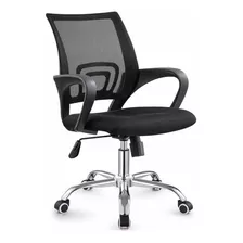 Silla De Escritorio Ecochair Negra Con Asiento Tapizado 