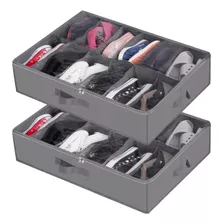 Organizador Zapatos Bajo Cama Almacenamiento Zapatero Set X2