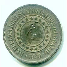 Moeda Brasileira República 200 Réis 1889 Níquel V045 L.4413