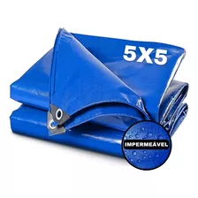 Lona Plastica Cobertura Impermeavel Azul 5x5 Starfer 