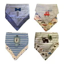 Baberos Bandana De Algodón Set 2 Unidades Para Bebé Niño 