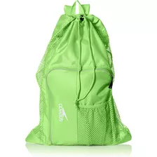 Speedo Bolsa Articulos Natacion Malla Ventilada Anaranjada Color Verde Limón