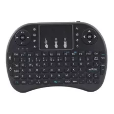 Mini Teclado Sem Fio Com Led Para Smart Tv Box Recarregável Cor Do Teclado Preto/branco