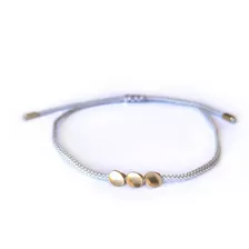 Pulsera De Hilo Gris Con Cuentas De Cobre Tibetano Vigor