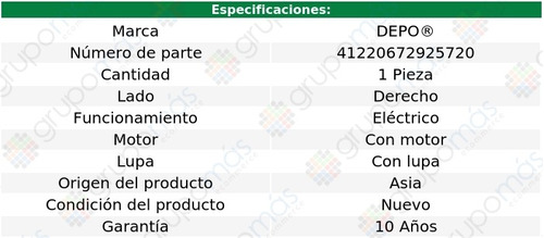 Faro Der Elctrico C/motor P/foco Xenn C/lupa C320 03 Al 05 Foto 4