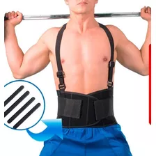 Faja Cinturon Lumbar Ajustable Con Tirantes Para Fuerza Gym