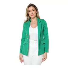 Blazer Feminino Social Terninho Alfaiataria Com Botões