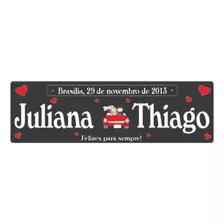 Placa Pvc P/ Casamento Carro De Noiva Personalizada 13x40cm