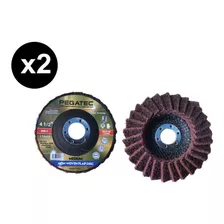 Flap Disc P/ Polimento Inox Medio 115mm Pegatec Pró Abrasivo Cor Vermelho