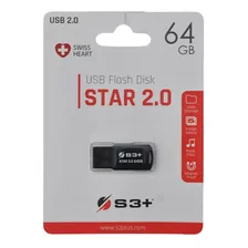 Pen Drive S3+ Star 2.0 Usb Flash Diks 64gb Preto