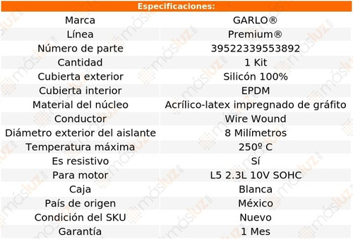 Jgo Cables Bujias 5000 L5 2.3l 10v Sohc 87 Garlo Premium Foto 2