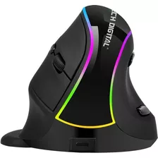 Mouse Ergonómico, Conexión Inalámbrica J-tech Digital V638 Color Negro