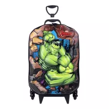 Bolsa Infantil De Rodinha Masculina Hulk Vingadores 3d Escol