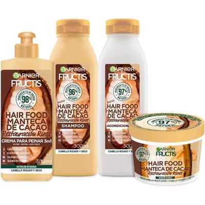 Kit Garnier Fructis Hair Food Cacao Rutina Completa Restauracion Rizos: Shamp...