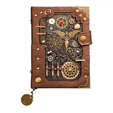 Cuaderno Retro Estilo Steampunk Gótico Bloc De Notas Cuero