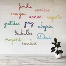 Apliques De Palavras Decorativas Para Parede Em Mdf 12pçs