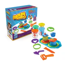 Brinquedo Massinha De Modelar Infantil 4 Cores 11 Acessórios