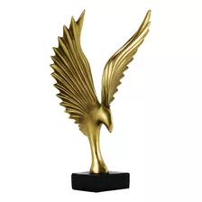 Águia Decorativa Dourada 33 Cm Cor Dourado