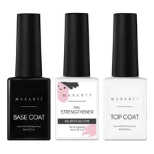 Endurecedor De Uñas Makartt Kit De Base Y Capa Superior De G