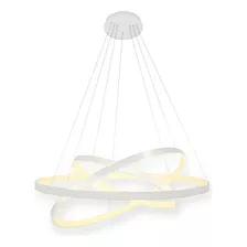 Lustre Led Moderno Pendente 3 Arcos Anéis 60cm 89w Premium