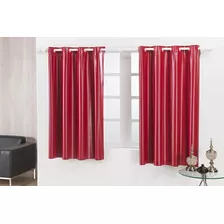 Cortina Blackout Pvc Com Ilhós 2,20 M X 1,30m Altura Cor Vermelho