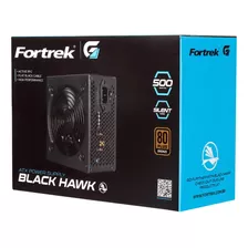 Fonte Gamer Atx Fortek, 500w, 80 Plus Bronze, Black Hawk, Pfc Ativo - 70459