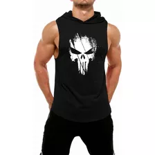 Polera Capucha Sin Mangas Gym / Musculosas The Punisher