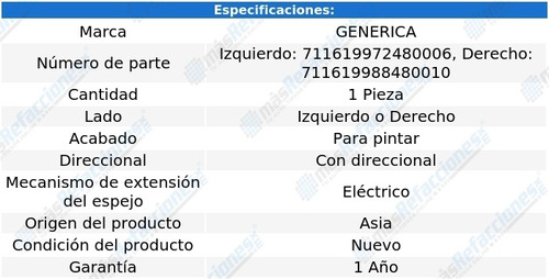 Espejo Izq O Der Elect P/pintar C/direcc Land Cruiser 16-19 Foto 2