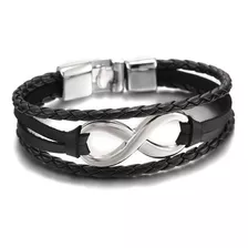 Pulsera De Cuero Infinito Hombre Y Mujer Elegante Juvenil