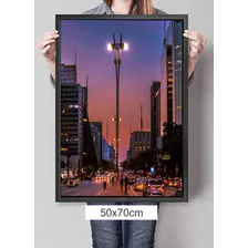 Quadro 50x70 Moldura Premium Cidade São Paulo Av. Paulista