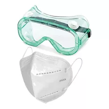 Kit Antiviral Goggles Uso Medico Lab + Cubrebocas Kn95 Fda