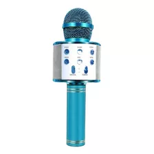 Microfono Inalambrico Karaoke Bluetooth Y Bocina Diversion Color Azul