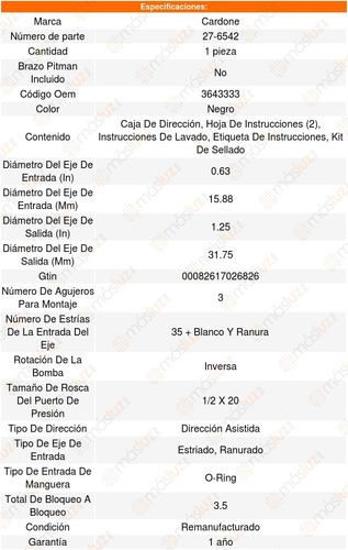 Caja Direccion Hidraulica Dodge Monaco 1969 Al 1977 Cardone Foto 4