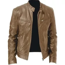 Chaqueta De Moto De Cuero Para Hombre