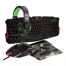 Kit Gamer Wesdar 4 En 1 Mouse Teclado Pad Auriculares Pc Rgb