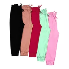 Kit 5 Calça Infantil Menina Jogger Modinha Mini Diva Atacado