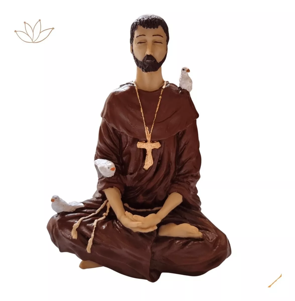 Imagem Estatua Decorativa São Francisco De Assis Meditando
