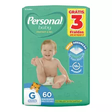 Fralda Descartável Infantil Personal Baby Hiper G C/ 60un