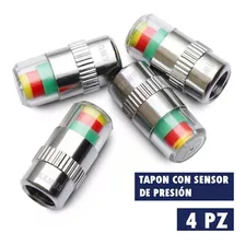 4pz Tapon Con Sensor De Presión Cromado Válvula Llanta Auto