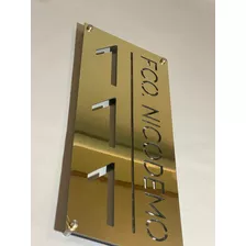 Numeros Residenciales, Aluminio Oro Espejo 23x55