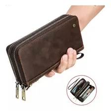 Cartera De Mano Billetera De Cuero Contacts Marron