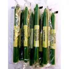 Velas Verde Pack De 10u / Lamanoworld