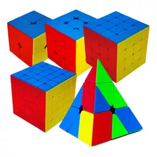 Kit 5 Cubos Magicos 2x2x2 3x3x3 4x4x4 5x5x5 Pirâmide