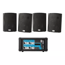 4 Bafles Pared Amplificador Bluetooth 200w Musica Funcional