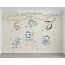 Papel De Parede Personalizado M² Ursinhos Fofos Quarto Bebe