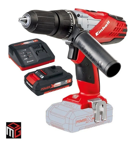 Taladro Atornillador Percutor Inalambrico Einhell Te-cd 18-2 Li-i + Starter Kit 18v 1.5ah Dgm