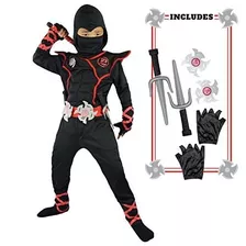 Spooktacular Creations Boys Ninja Deluxe Disfraz Para Niños 